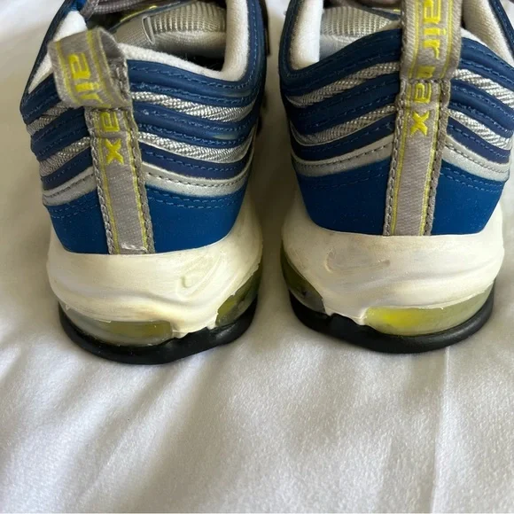 Nike Air Max 97 Blue Neon Yellow Trainers Size 7.5 - Picture 5 of 12
